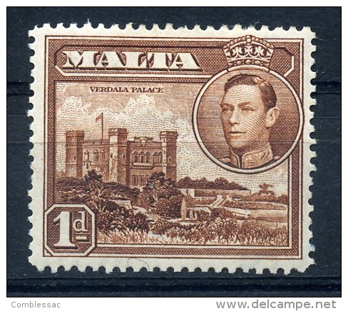 MALTA    1938       1d  Red  Brown        MH - Malta (...-1964)