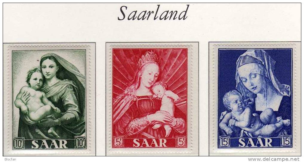 Marianne-Jahr 1954 Saarland 351/3 ** 5€ Madonna-Gemälde Der Saar Holbein Raffael Dürer Art Stamp Painting Set Of Germany - Sonstige & Ohne Zuordnung