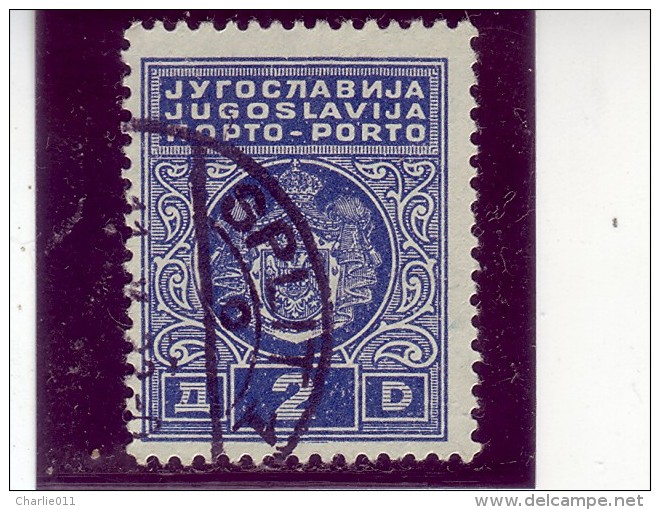 COAT OF ARMS-PORTO-1 DIN-POSTMARK-SPLIT-CROATIA-YUGOSLAVIA-1931 - Impuestos
