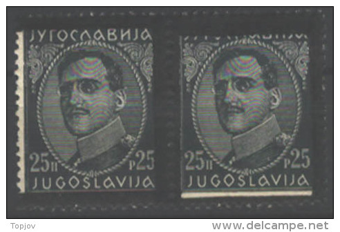 YUGOSLAVIA - JUGOSLAVIA -  ERROR OVPT In Pair - MURDER KING ALEXANDAR  - **MNH - 1934 - Unused Stamps