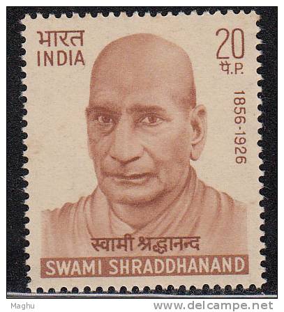 India MNH 1970, Swami Shraddhanand, Social Reformer &amp; Patriot, - Neufs