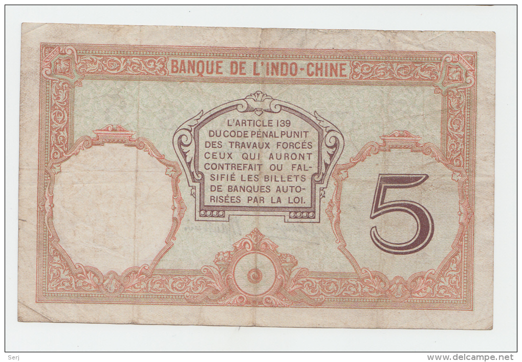 New Caledonia Noumea 5 Francs 1926 "F+" P 36b 36 B - Nouméa (New Caledonia 1873-1985)