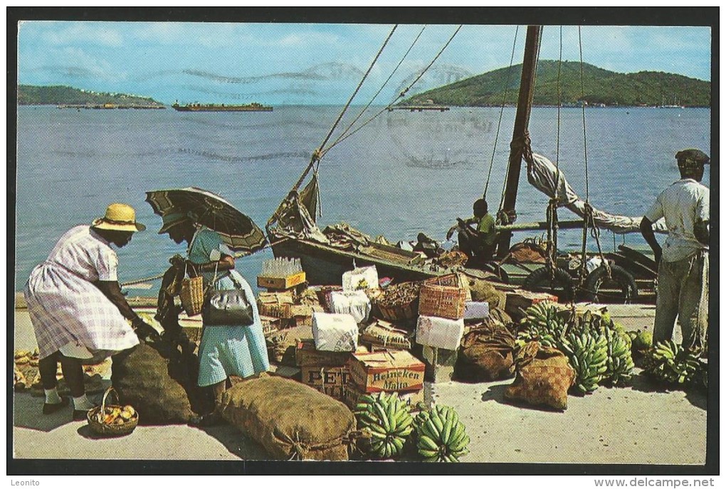 VIRGIN ISLANDS St. Thomas Waterfront Vendors Antilles 1964 - Jungferninseln, Amerik.