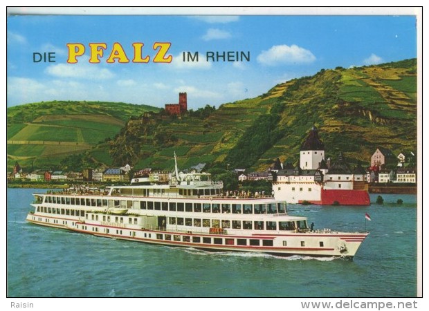 Allemagne KAUB  Die PFALZ Im Rhein Bei KAUB  Und  Burg Gutenfels  TBE - Kaub