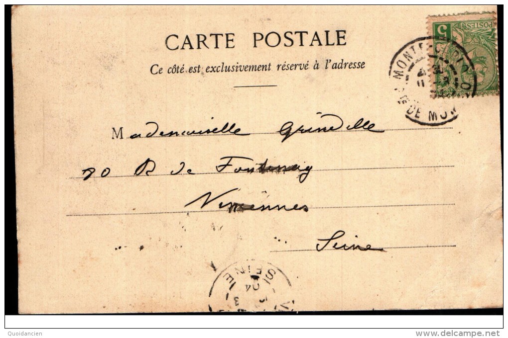 Cpa  04/03/1904  -  785  -  MONAC  -  La  Ville  -  Le  ROCHER  -  Paysanne - Sark