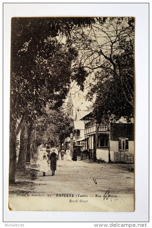 Cpa De Tahiti  Papéete "Rue De Rivoli" En 1910 - Polynésie Française