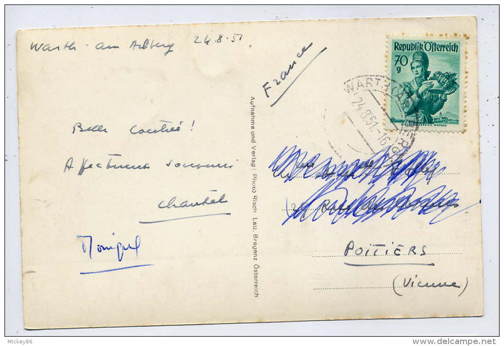 Autriche-- WARTH-1951-BIBERKOPF,cpsm  9 X 14  N° 9452  éd  Risch Lau - Warth