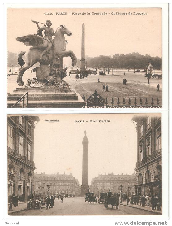 2 Tarjetas Postales  De Paris´plazas - Squares