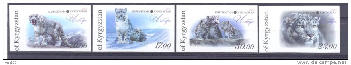 2012. Kyrgyzstan, Snow Leopard, 4v Imperforated, Mint/** - Kirghizistan