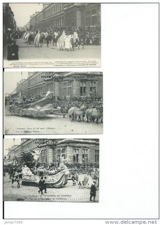 ANTWERPEN-ANVERS : LOT DE 32 CARTES DES FETES JUBILAIRES H.CONSCIENCE EN AOÛT 1912 - Antwerpen