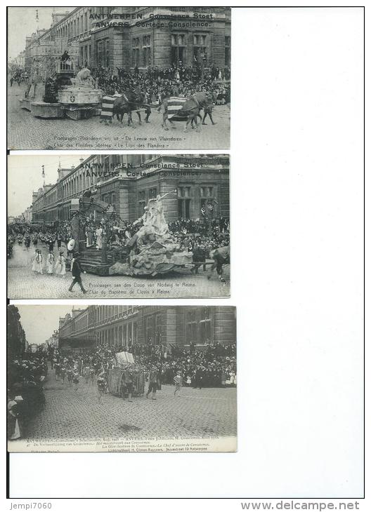 ANTWERPEN-ANVERS : LOT DE 32 CARTES DES FETES JUBILAIRES H.CONSCIENCE EN AOÛT 1912 - Antwerpen