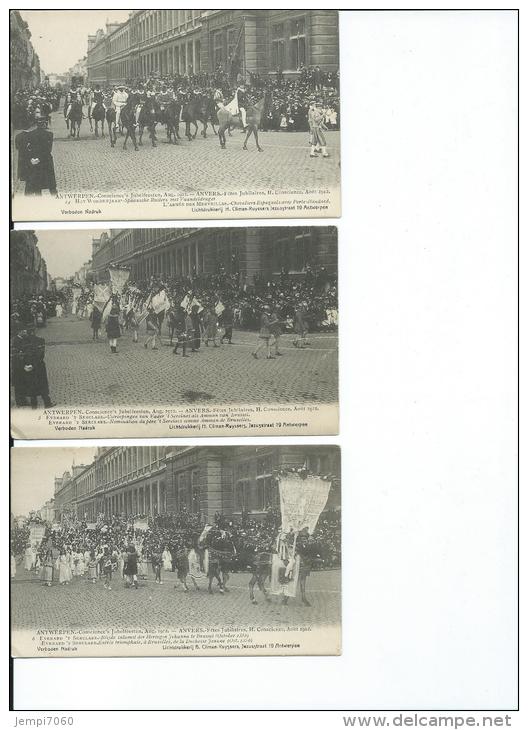 ANTWERPEN-ANVERS : LOT DE 32 CARTES DES FETES JUBILAIRES H.CONSCIENCE EN AOÛT 1912