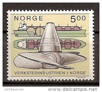 Norwegen 1991, Nr. 1061, Maschinenindustrie VGastanker, Turbine, Postfrisch (mnh) ** - Neufs