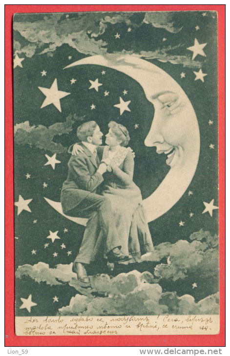 136355 /  1903 BIG MOON , COUPLE Man Homme Mann &amp; Woman Femme Frau - B.K.W.I. 644/4 - Astronomy