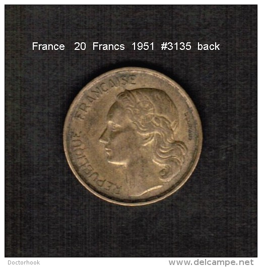 FRANCE     20  FRANCS  1951  (KM # 917.1) - Other & Unclassified