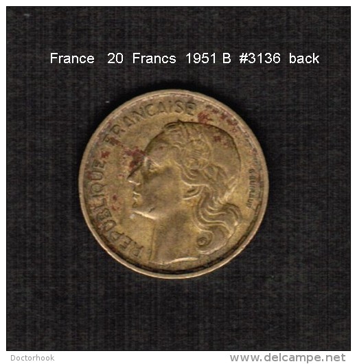 FRANCE     20  FRANCS  1951 B  (KM # 917.2) - Other & Unclassified