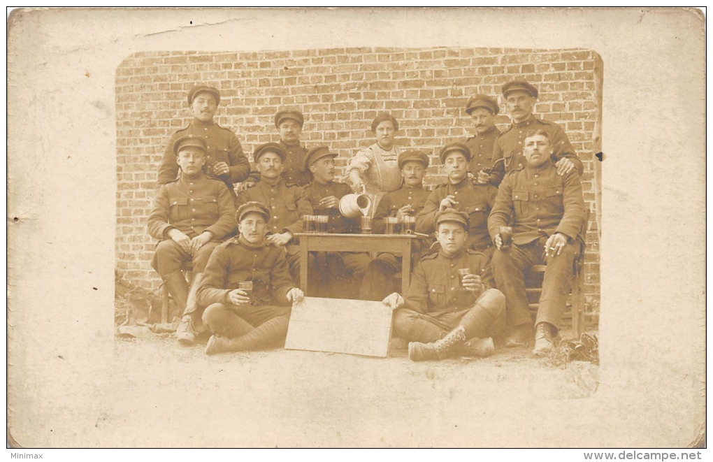 Carte Photo - Groupe De Militaires Belge - Patriottisch