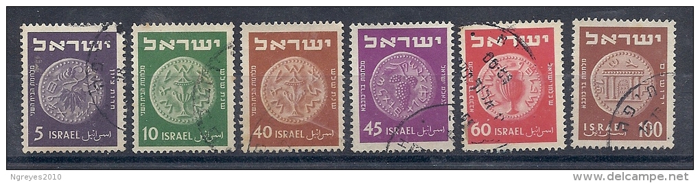 131007493   ISRAEL  YVERT  Nº  38/39/41B/41C/42A/74 - Usados (sin Tab)