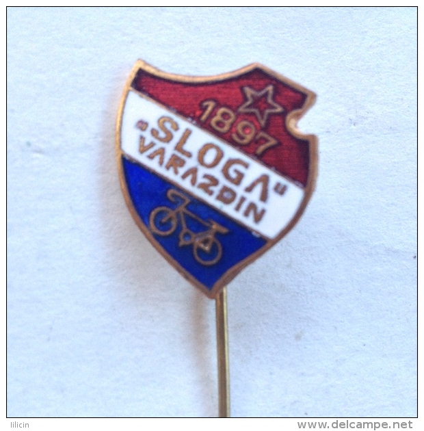 Badge Pin ZN000420 - Bicycle (cycling) Yugoslavia Croatia Varazdin Klub Sloga 1897 - Ciclismo