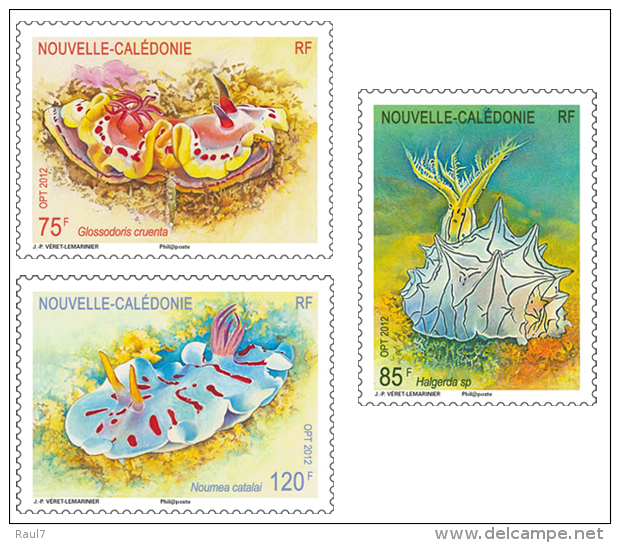 Nouvelle-Calédonie 2012 - Faune Marine, Nudibranches - 3val Neufs // Mnh - Unused Stamps
