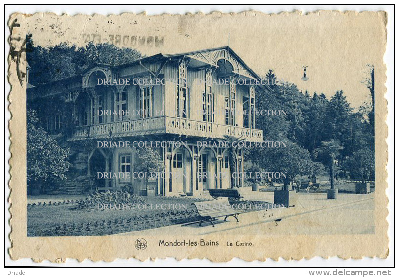 CARTOLINA MONDORF LES BAINS LE CASINO REMICH LUSSEMBURGO VIAGGIATA - Remich