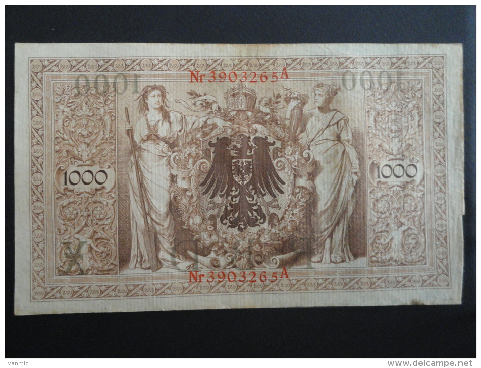1910 A - 21 Avril 1910 - Billet 1000 Mark - Allemagne - Série A : N° 3903265 A - ReichsBanknote Deutschland Germany - 1.000 Mark