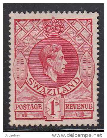 Swaziland MH Scott #28 1p George VI, Rose Carmine - Swasiland (...-1967)
