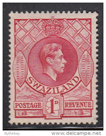 Swaziland MH Scott #28 1p George VI, Rose Carmine - Swaziland (...-1967)