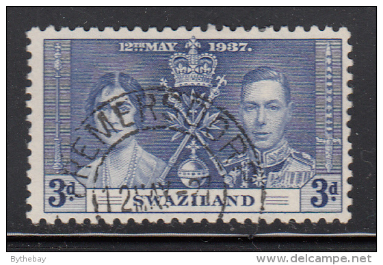 Swaziland Used Scott #26 3p George VI Coronation Issue, Deep Ultramarine - Swasiland (...-1967)