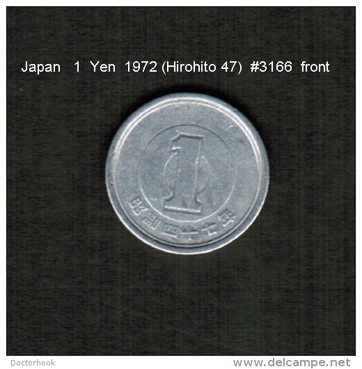 JAPAN    1  YEN  1972  (HIROHITO 47---SHOWA PERIOD)  (Y # 74) - Japon