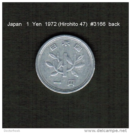 JAPAN    1  YEN  1972  (HIROHITO 47---SHOWA PERIOD)  (Y # 74) - Japon