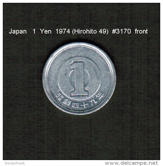 JAPAN    1  YEN  1974  (HIROHITO 49---SHOWA PERIOD)  (Y # 74) - Japan