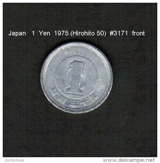 JAPAN    1  YEN  1975  (HIROHITO 50---SHOWA PERIOD)  (Y # 74) - Japon