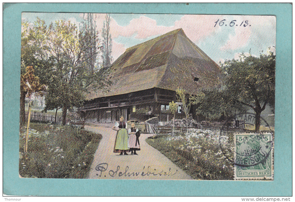 SCHWARZWALDHAUS  -  1913   -  BELLE CARTE ANIMEE  - - Kirchzarten