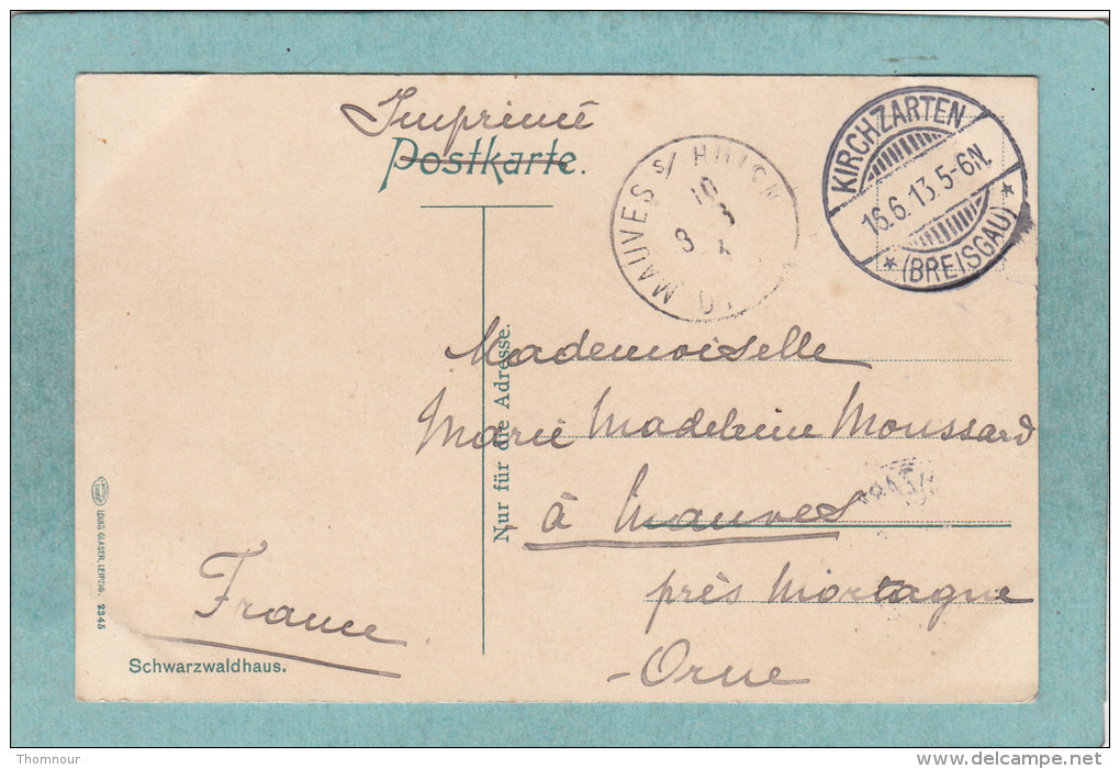 SCHWARZWALDHAUS  -  1913   -  BELLE CARTE ANIMEE  - - Kirchzarten