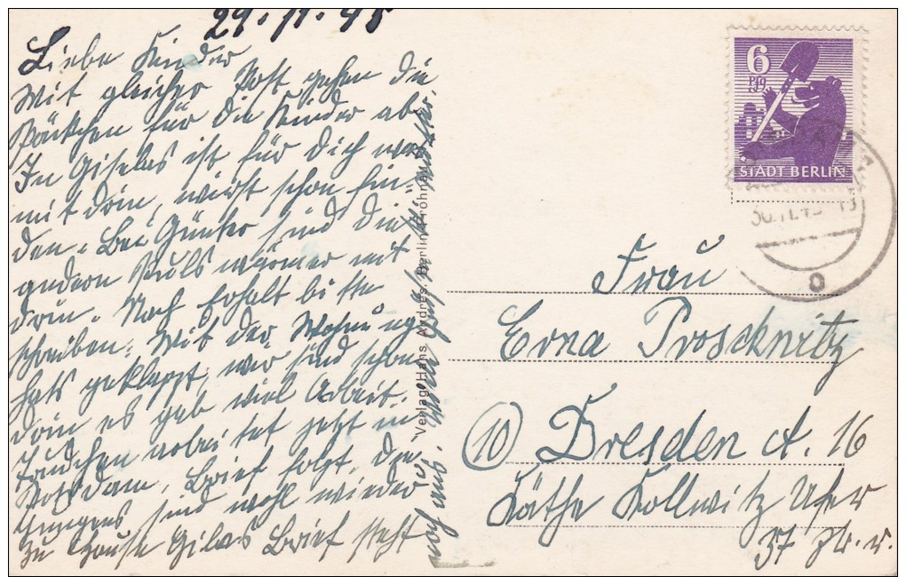 Berlin U. Brandenburg; Postcard 1945 - Otros & Sin Clasificación