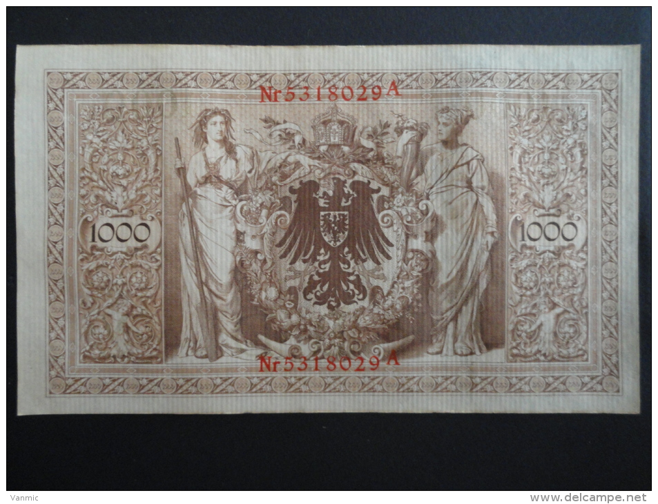 1910 A - 21 Avril 1910 - Billet 1000 Mark - Allemagne - Série A : N° 5318029 A - ReichsBanknote Deutschland Germany - 1000 Mark