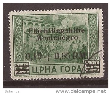 1944 GERMANIA DEUTSCHE BESETZUNG MONTENEGRO CRNA GORA   FLUECHTLINGSHILFE USED - Occupation 1938-45