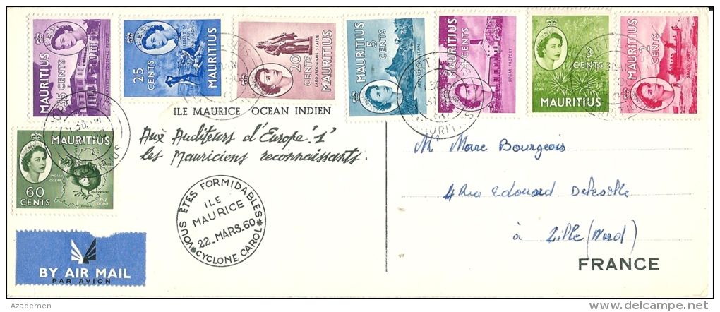 Cp De PORT- LOUIS Pour La France 1960 - Mauritius (...-1967)