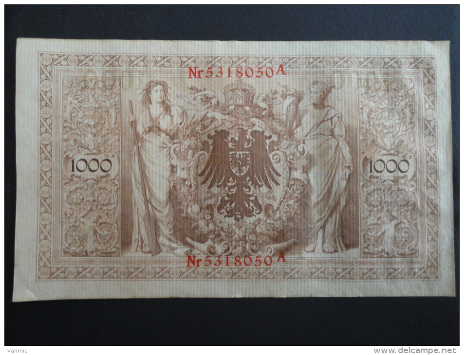 1910 A - 21 Avril 1910 - Billet 1000 Mark - Allemagne - Série A : N° 5318050 A - ReichsBanknote Deutschland Germany - 1.000 Mark