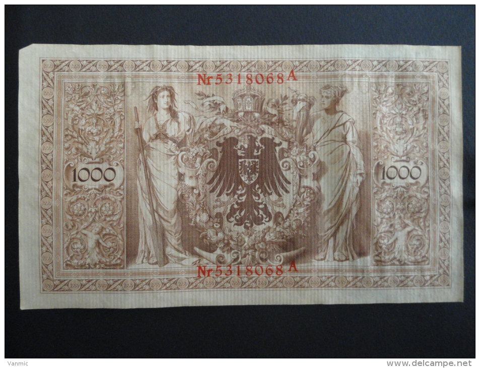 1910 A - 21 Avril 1910 - Billet 1000 Mark - Allemagne - Série A : N° 5318068 A - ReichsBanknote Deutschland Germany - 1.000 Mark