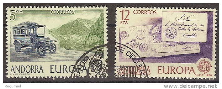 Andorra U 125/26 (o) Primer Día. Europa 1979 - Used Stamps