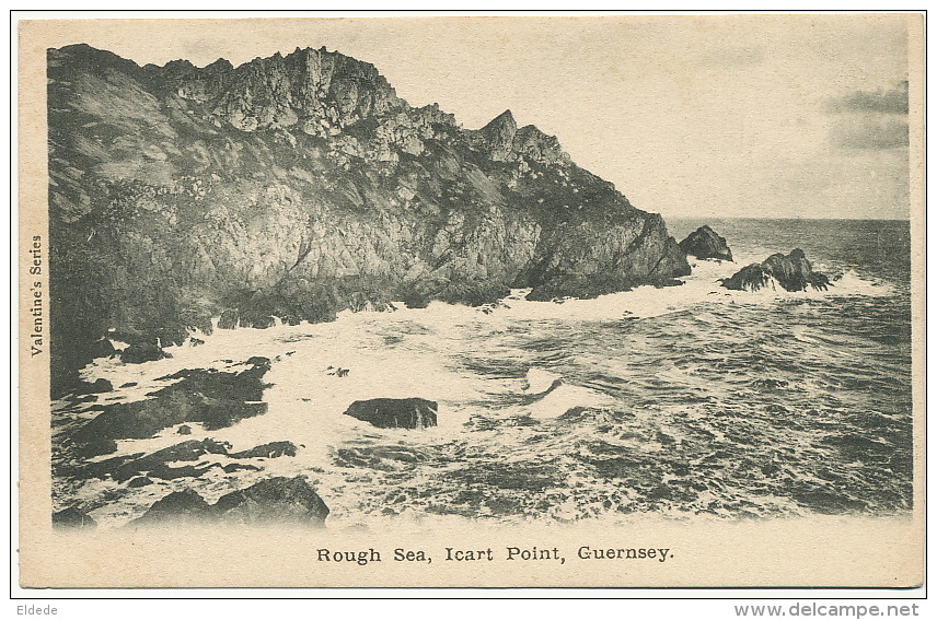 Guernsey Rough Sea, Icart Point Valentine's Undivided Back - Guernsey