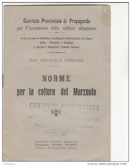 B0962 - E.Ferraris NORME PER LA COLTURA DEL MARZUOLO - Cuneo Tip.Oggero  Primo '900 - Jardinage