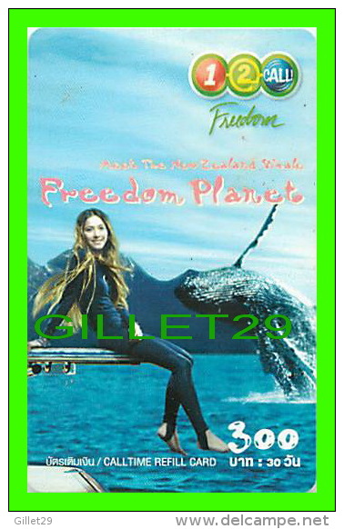 TÉLÉCARTES THAILANDE - FREEDOM PLANET WHALE  - 300 BAHT - DEC/2004 - PHONECARDS THAILAND - - Otros - Asia