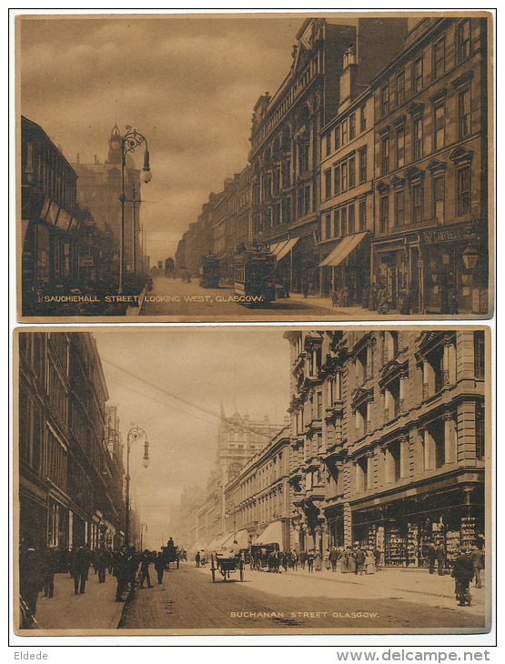 Glasgow 2 Cards Sauchiehall St And Buchanan St Tramway Tram - Lanarkshire / Glasgow