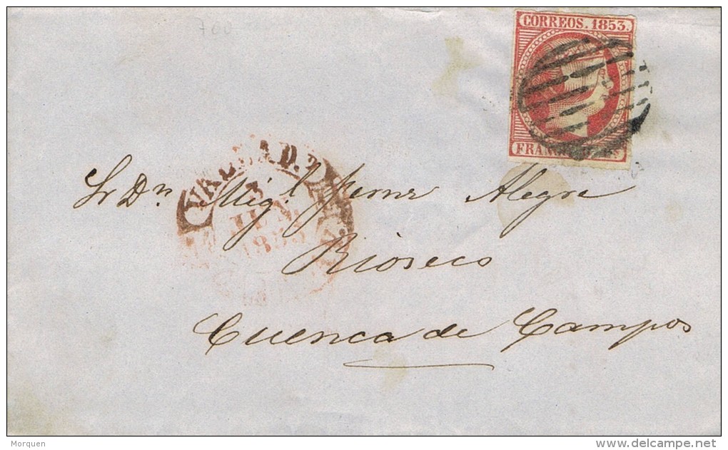 5738. Envuelta VALLADOLID 1853 A Cuenca De Campos - Briefe U. Dokumente