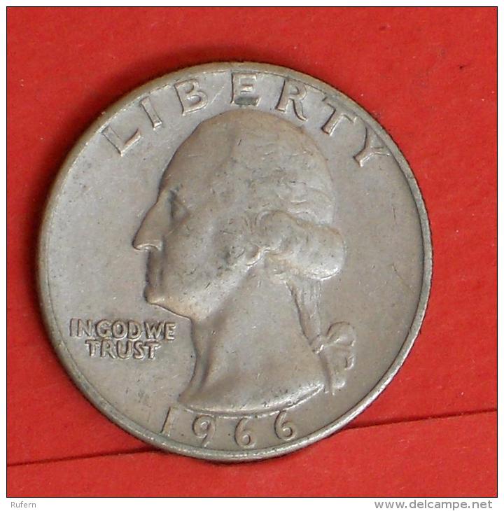 USA  25  CENTS  1966   KM# 165a  -    (Nº03723) - 1932-1998: Washington