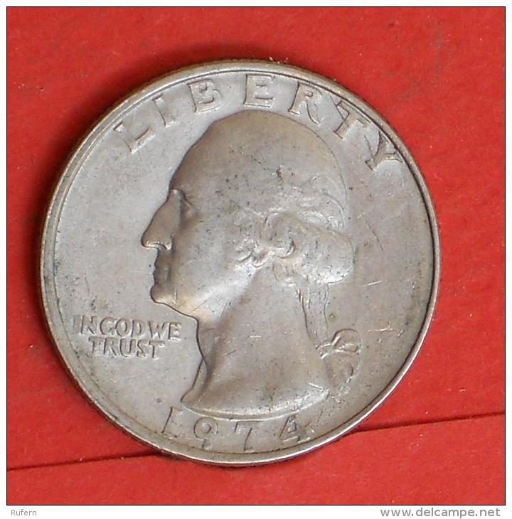 USA  25  CENTS  1974   KM# 165a  -    (Nº03731) - 1932-1998: Washington