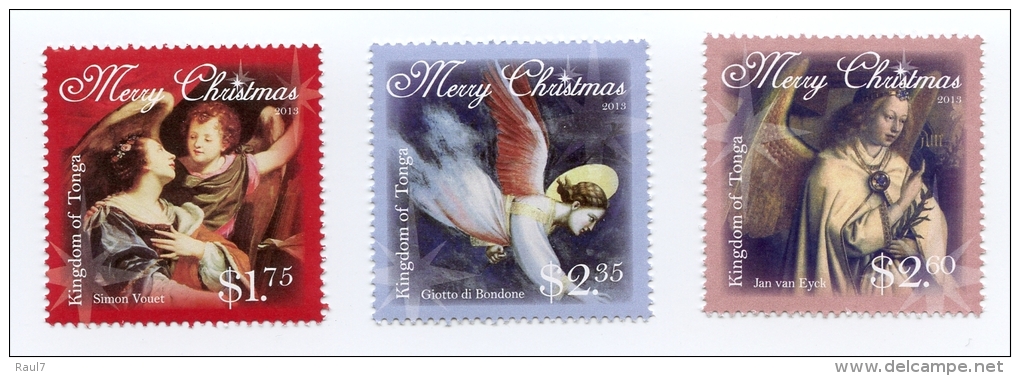 TONGA - Arts, Tableaux, Anges, Noël 2013  -  3val Neufs // Mnh - Tonga (1970-...)